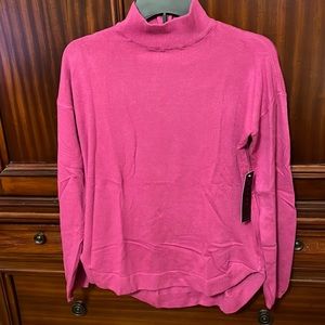 Dark mauve mock neck king sleeve sweater